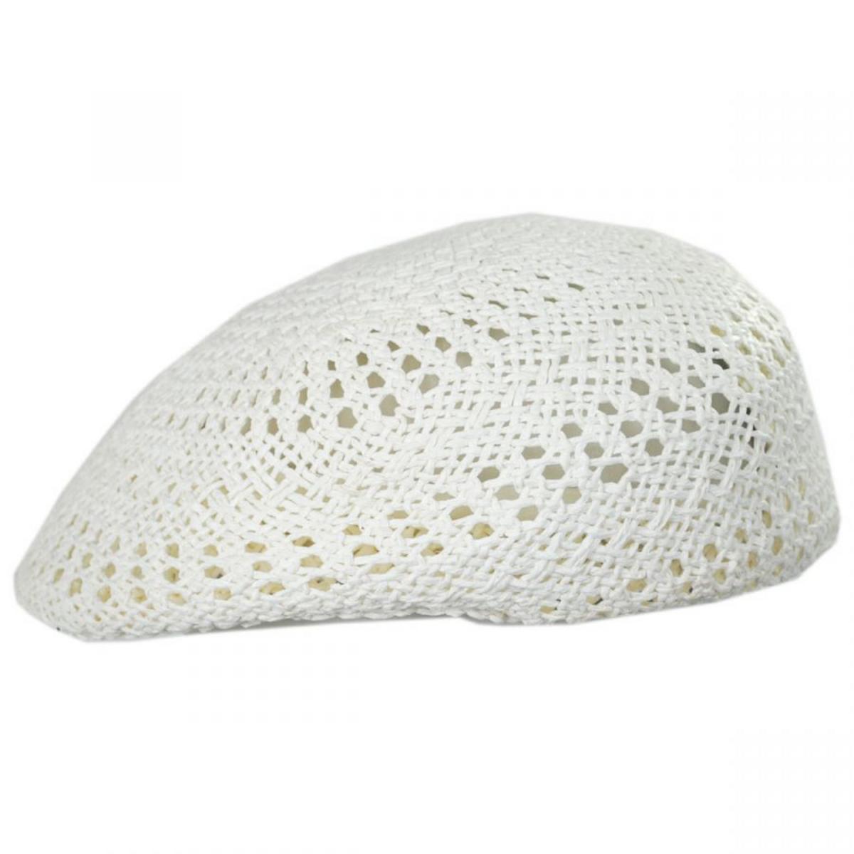 Capas Headwear | Vented Toyo Straw Ascot Ivy Cap | 126697 | profile | WHITE