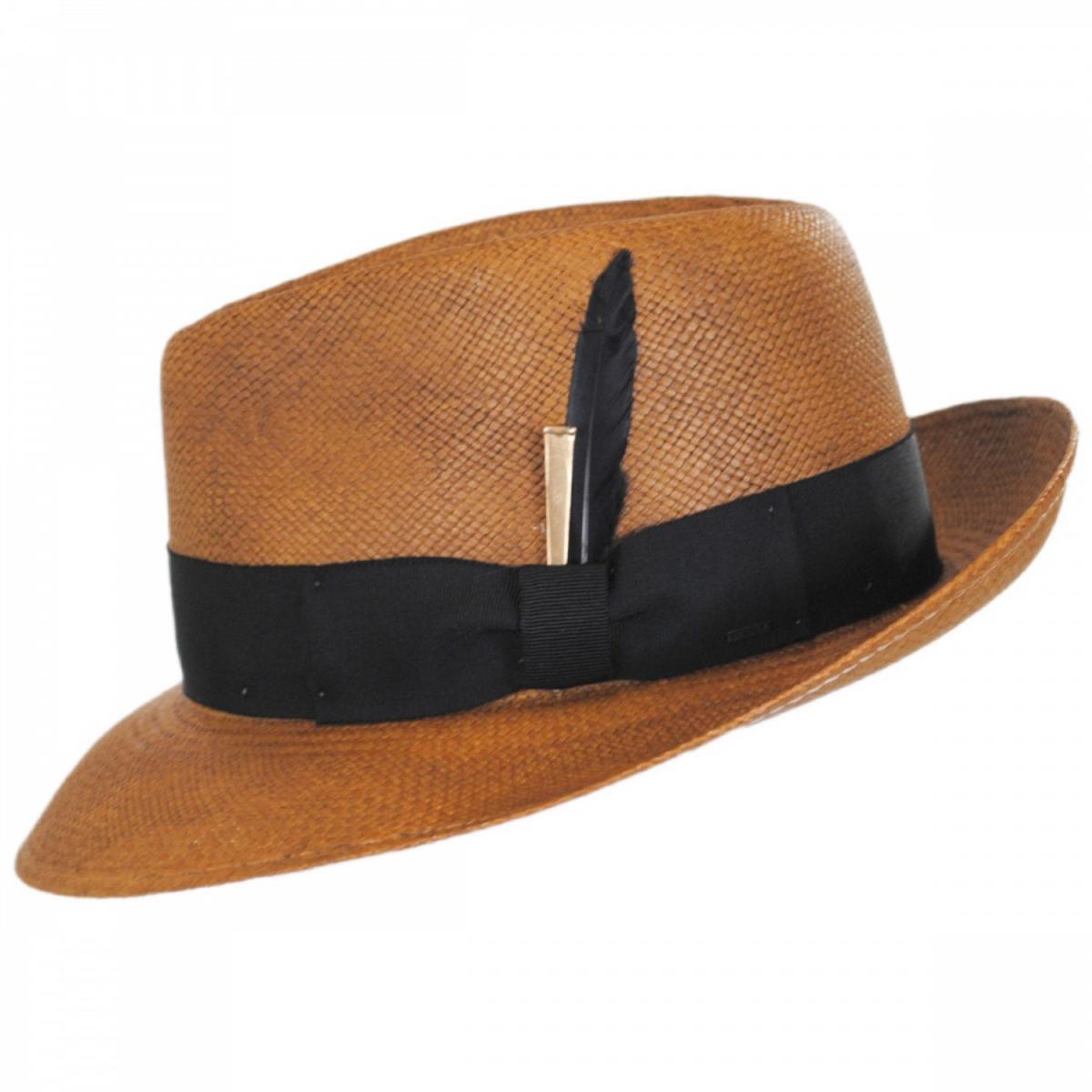 Bailey 1922 | Tessier Panama Straw Fedora Hat | 127804 | profile | ANTIQUED SIENNA