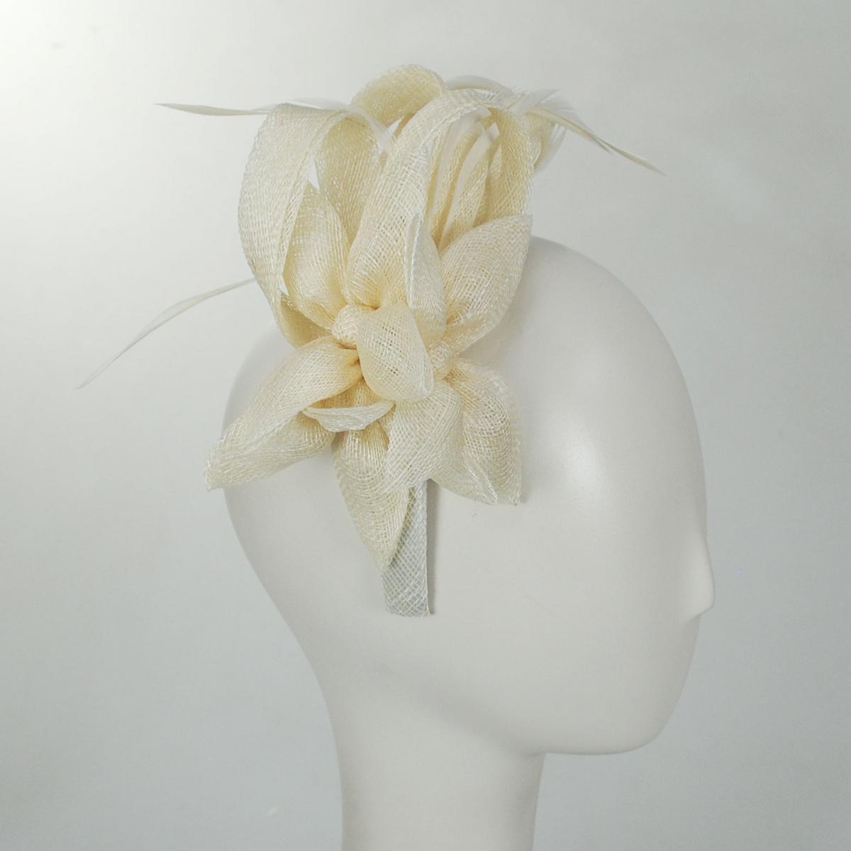 Kathy Jeanne | Jada Sinamay Straw Fascinator Hat | 122428 | profile | IVORY