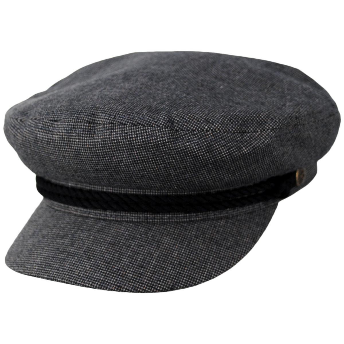 BRIXTON HATS | Cotton Blend Tweed Fiddler's Cap | 181301 | lead | MIXED TWEED