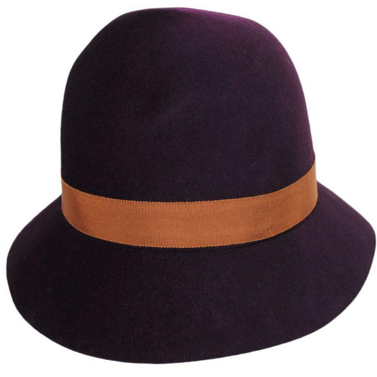 Betmar | Barton LiteFelt Wool Cloche Hat | 123133 | front | PLUM