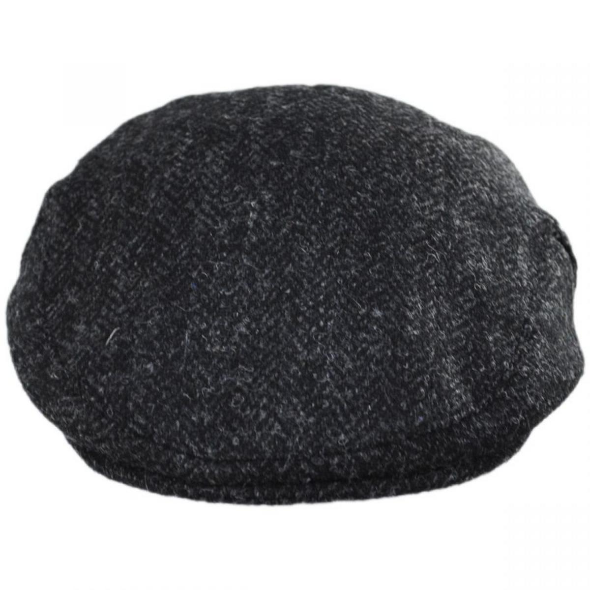 Jaxon & James | Dunvegan Harris Tweed Wool Ivy Cap | 170007 | front | BLACK/CHARCOAL