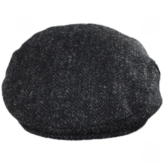 Jaxon & James | Dunvegan Harris Tweed Wool Ivy Cap | 170007 | front | BLACK/CHARCOAL
