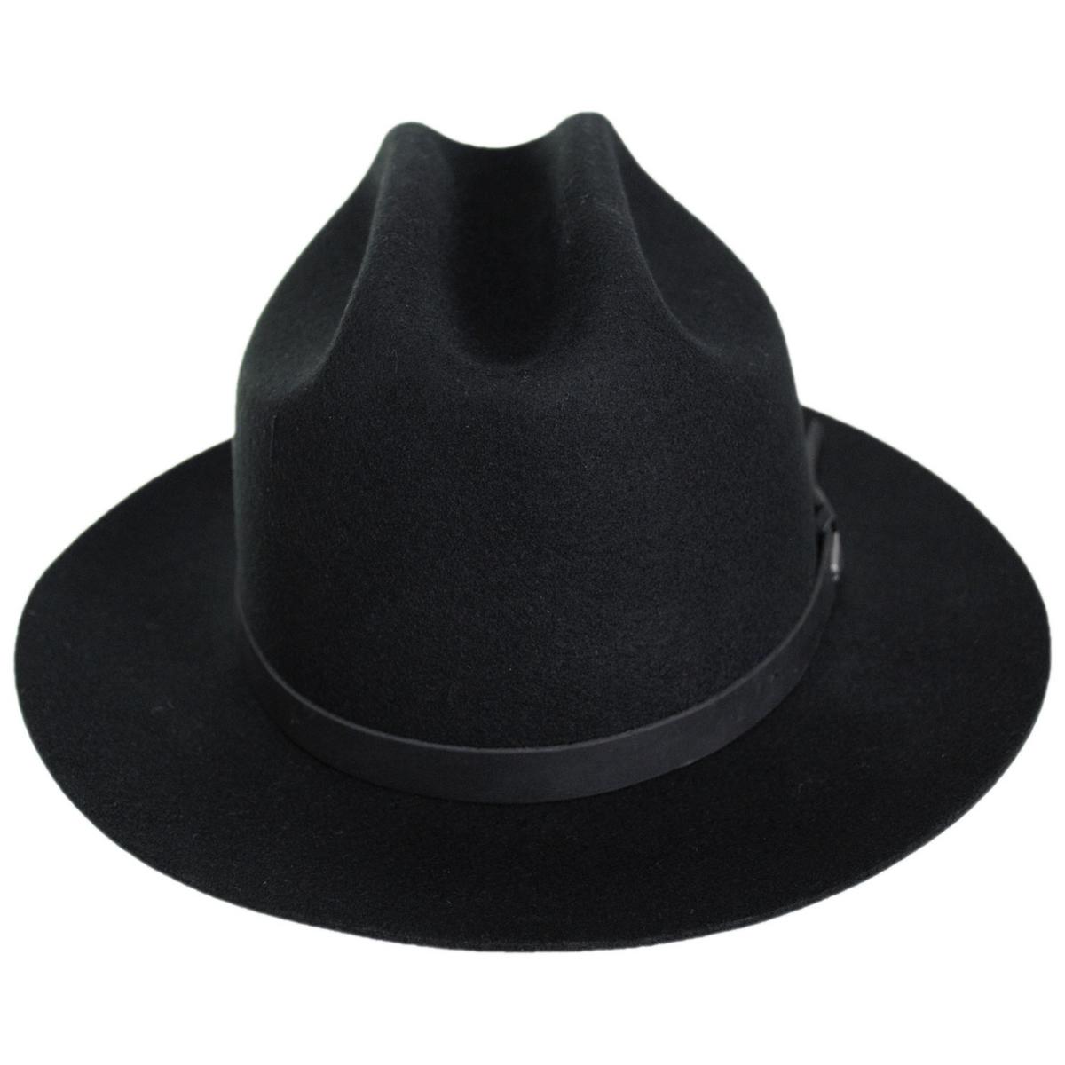 BRIXTON HATS | Hitch Ranch Wool Felt Fedora Hat | 135669 | front | BLACK