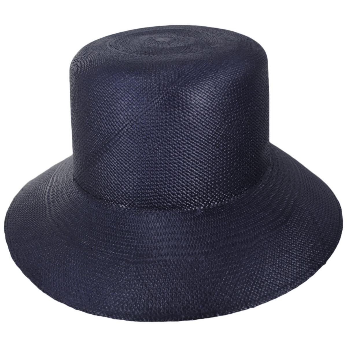 BRIXTON HATS | Lopez Vent Crown Panama Straw Sun Hat | 104052 | lead | NAVY