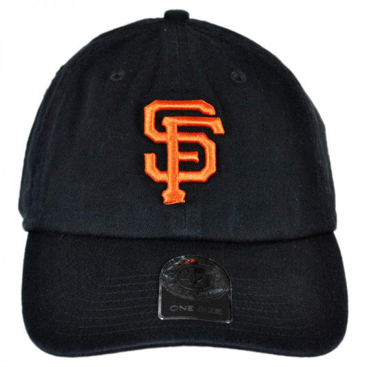47 Brand | San Francisco Giants MLB Clean Up Strapback Baseball Cap Dad Hat | 203102 | front | BLACK