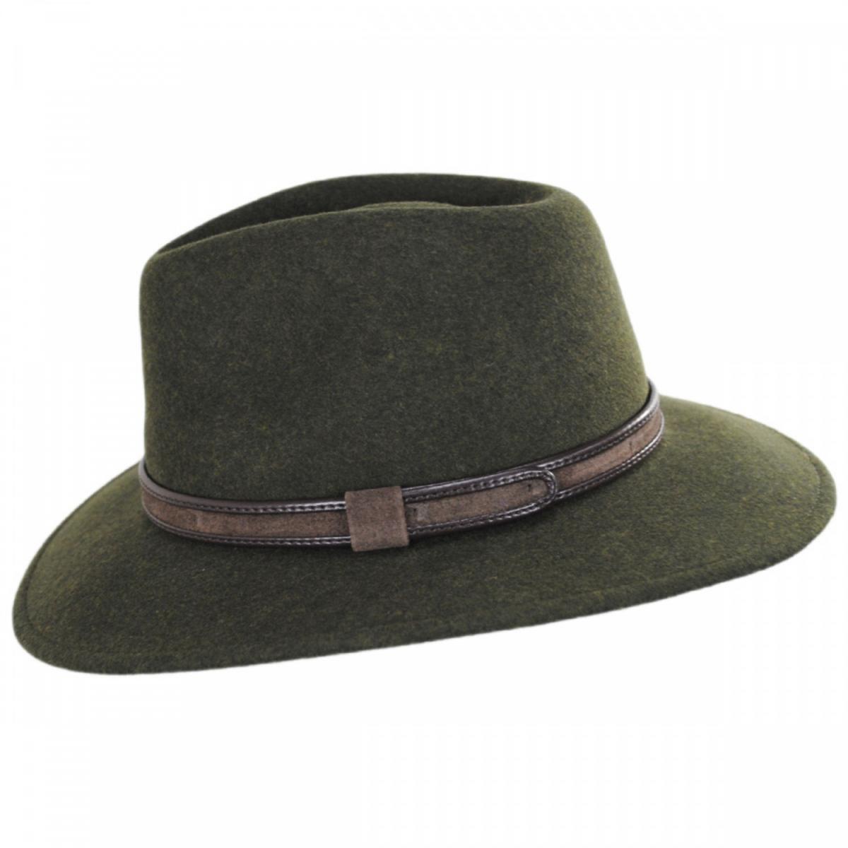 Stefeno Hats | Hiker Wool Felt Safari Fedora Hat | 136062 | profile | MIRTO OLIVE MIX