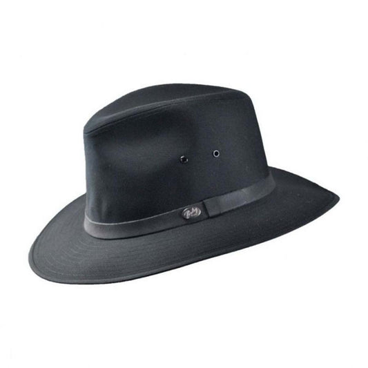 Bailey 1922 | Dalton Cotton Blend Rain Safari Fedora Hat | 147433 | lead | BLACK