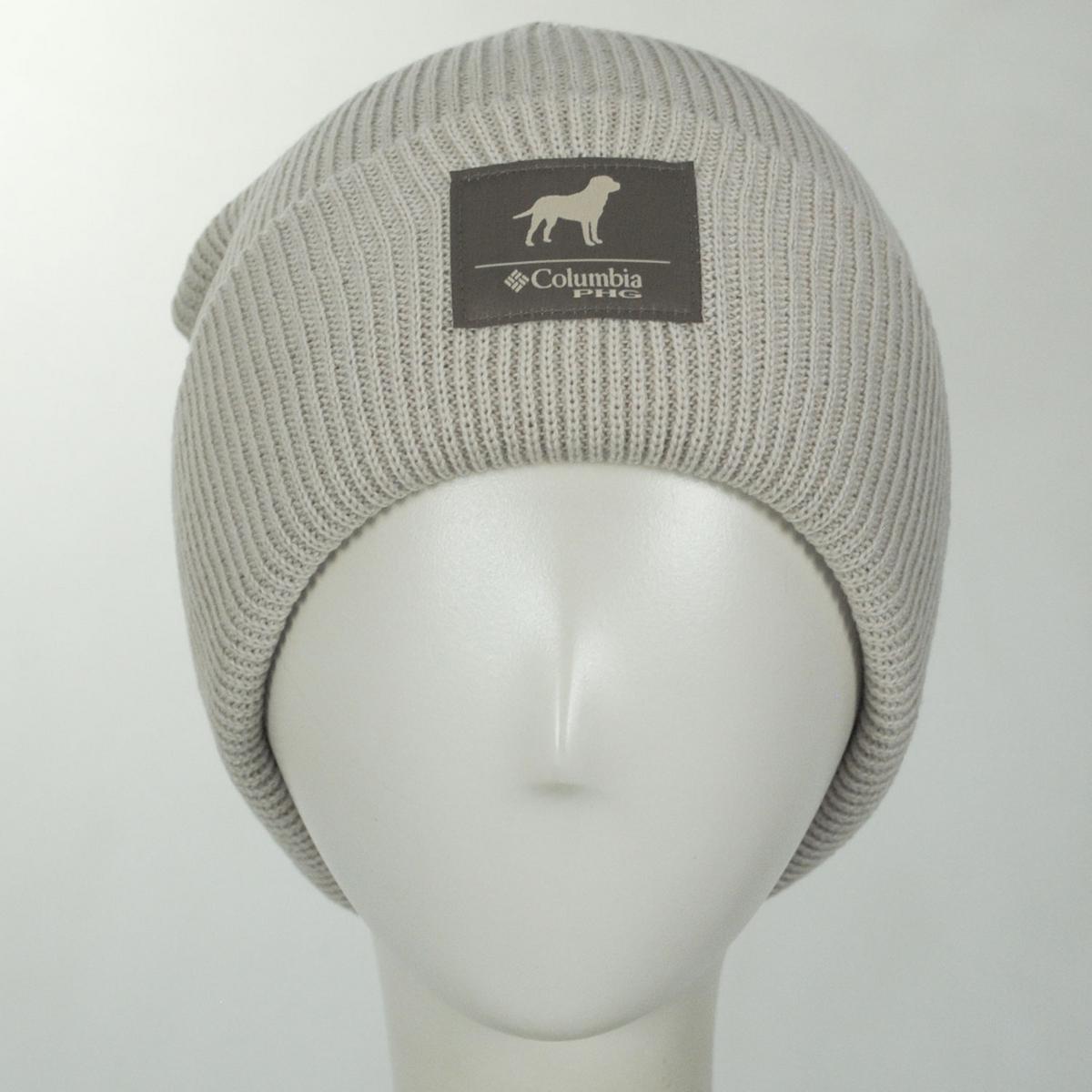 Columbia Sportswear | PHG Patch Acrylic Knit Cuffed Beanie Hat | 500748 | front | DARK STONE