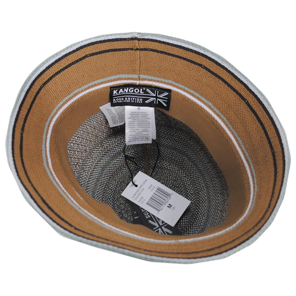 Kangol | Clubhouse Stripe Casual Bucket Hat | 185821 | under | TAN/SAGE GREEN