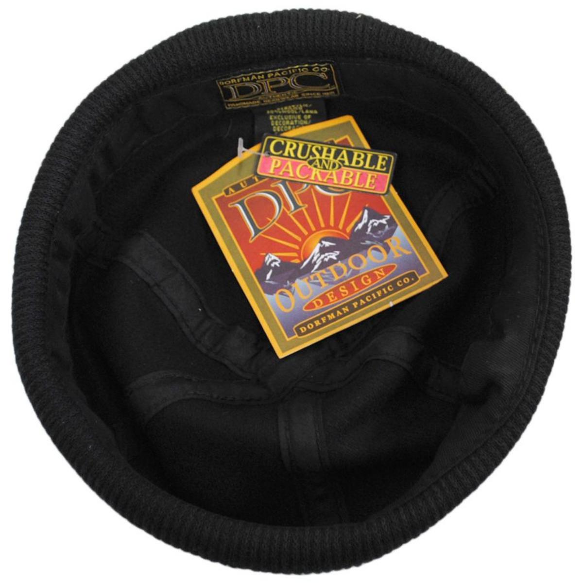 Dorfman Pacific | Skully Melton Wool Blend Skull Cap | 500042 | under | BLACK