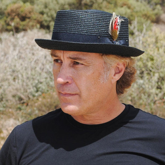 Jaxon Hats | Toyo Straw Braid Pork Pie Hat | 128501 | lsmone | BLACK