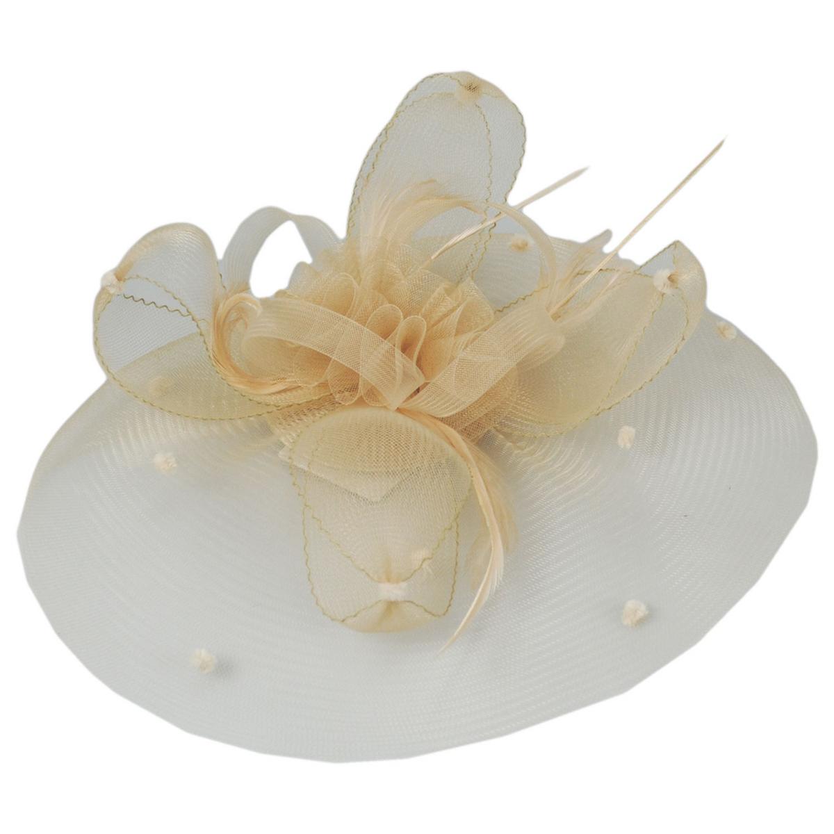 Kathy Jeanne | Voile Horsehair Mesh Fascinator Hat | 122431 | lead | BEIGE