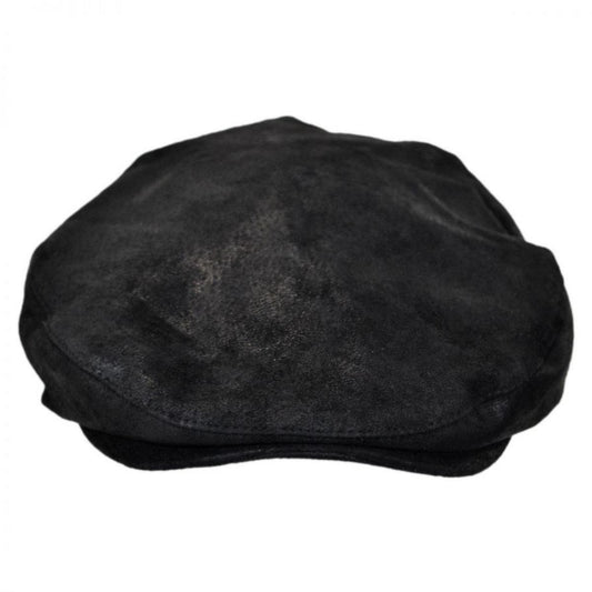 Scala | Rustic Leather Ivy Cap | 160295 | front | BLACK