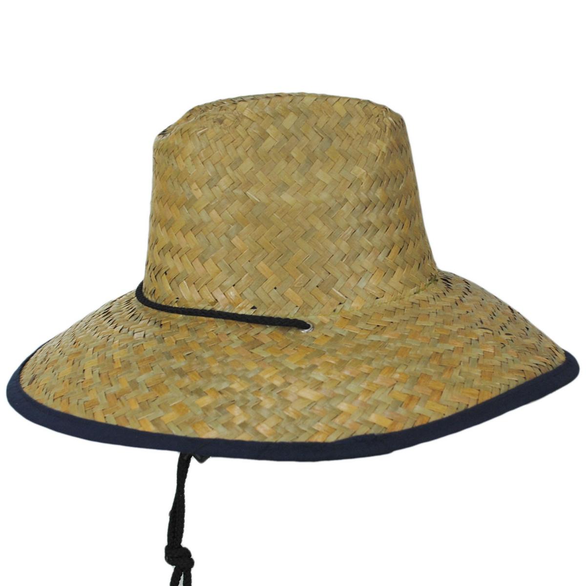 Peter Grimm | Kenny Solid Straw Lifeguard Hat | 127215 | profile | NAVY