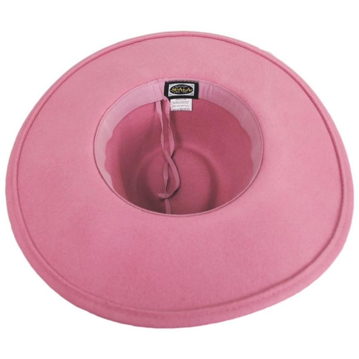 Scala | Calista Wide Brim Wool Felt Fedora Hat | 123420 | under | MAUVE