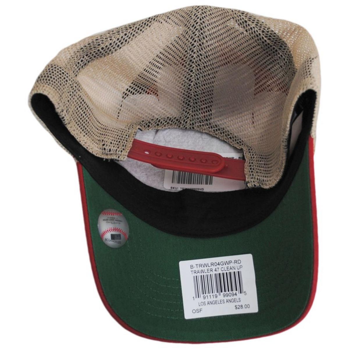 47 Brand | Los Angeles Angels Trawler 47 Mesh Clean Up Baseball Cap | 203025 | under | RED