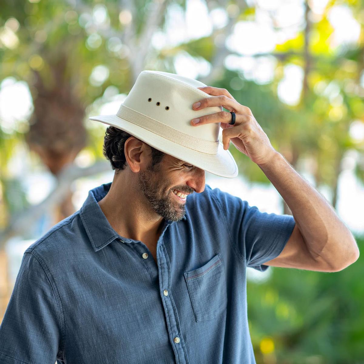 Panama Jack | Cotton Canvas Safari Fedora Hat | 400601 | lsmone | NATURAL