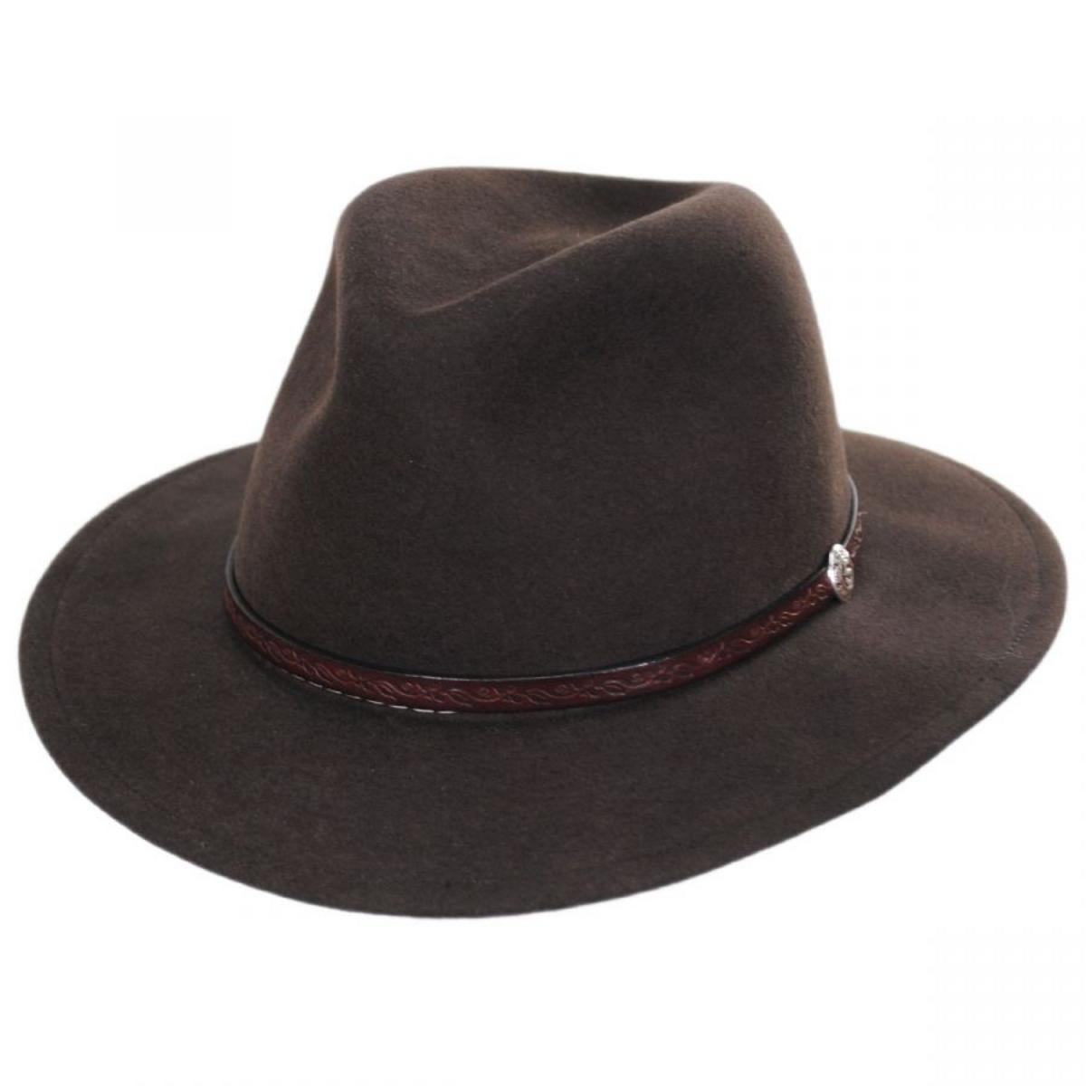 Stetson | Cromwell Crushable Wool Felt Fedora Hat | 130699 | lead | MINK