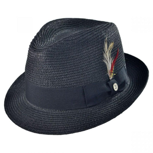Jaxon Hats | Toyo Straw Braid Trilby Fedora Hat | 128500 | lead | BLACK
