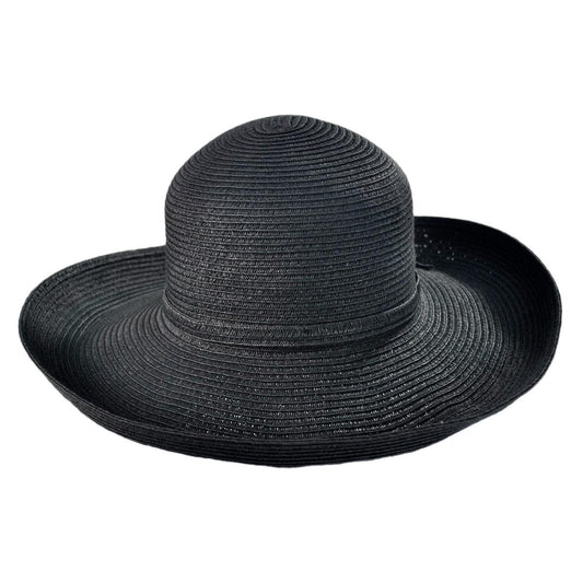 sur la tete | Wholesale Traveler Toyo Straw Sun Hat B2B Pre-Pack | B2B104200 | front | BLACK