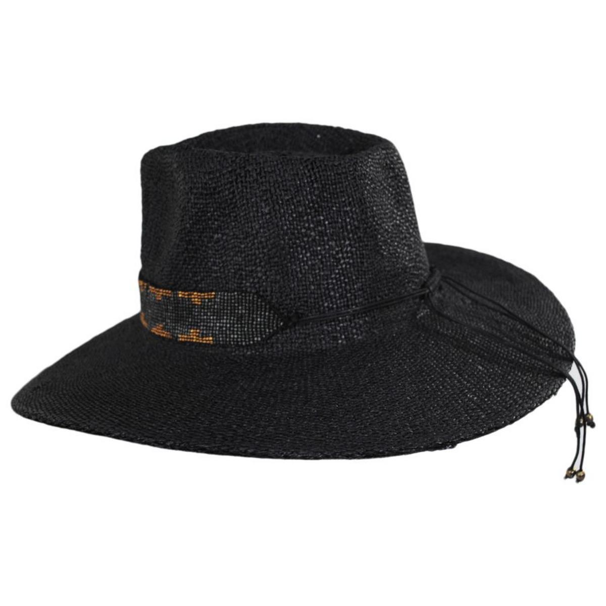 NIKKI BEACH | Twilight Toyo Straw Fedora Hat | 102714 | profile | BLACK