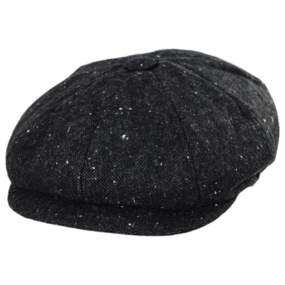 Jaxon Hats | Sazerac Tweed Wool Blend Newsboy Cap | 167565 | lead | DARK GREY
