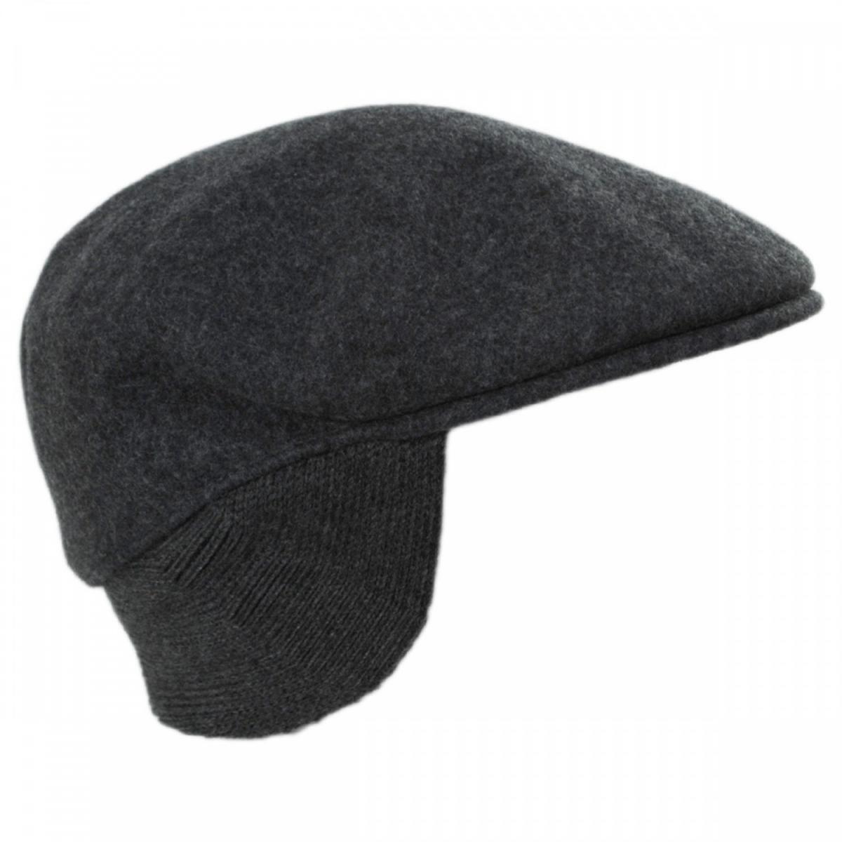 Kangol | Wool 504 Earflap Ivy Cap | 160816 | detailone | DARK FLANNEL