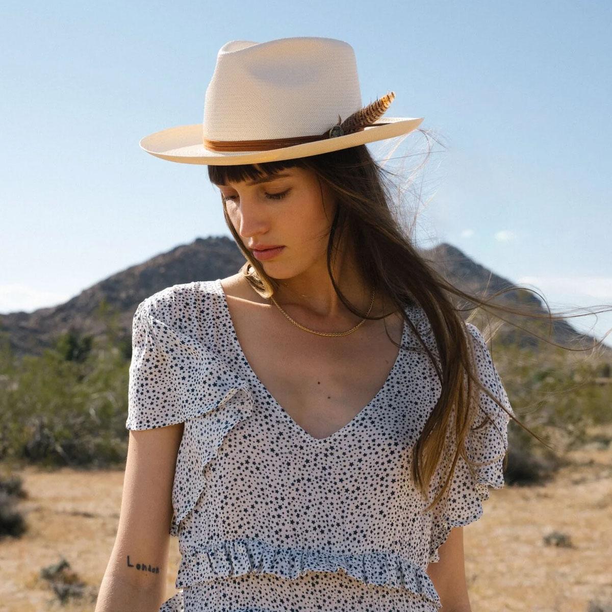 Stetson | Tallahassee Shantung Straw Fedora Hat | 126944 | lsftwo | NATURAL