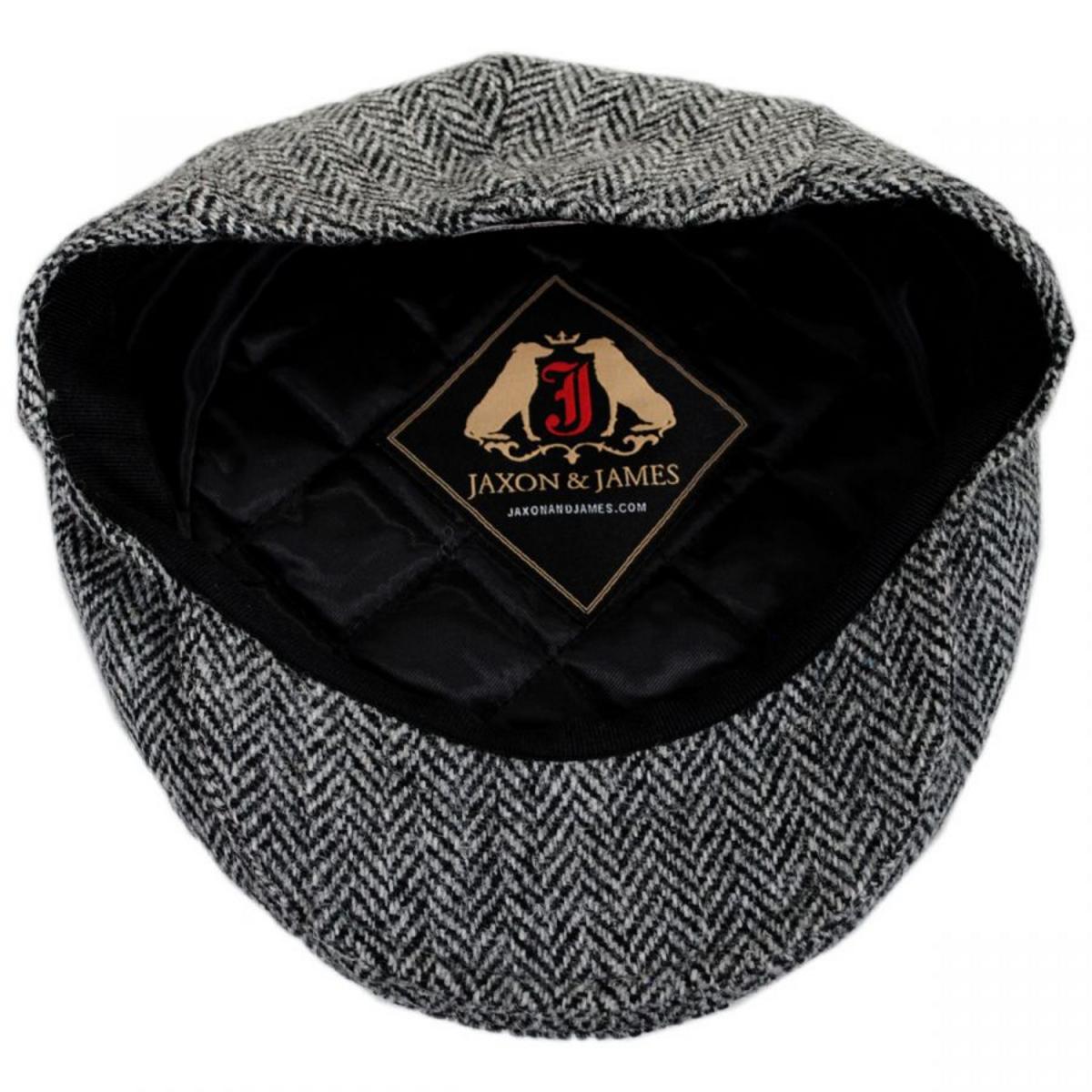 Jaxon & James | Kinloch Harris Tweed Wool Ivy Cap | 170005 | under | BLACK/GREY