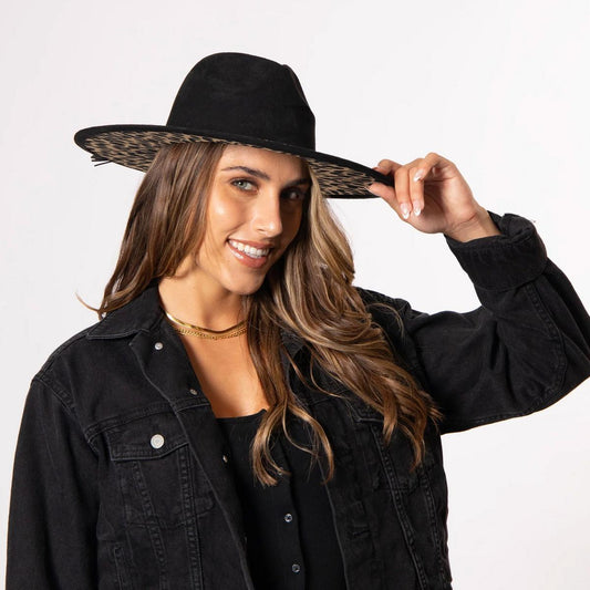San Diego Hat Company | Peekaboo Faux Suede Fedora Hat | 108658 | lsmone | BLACK