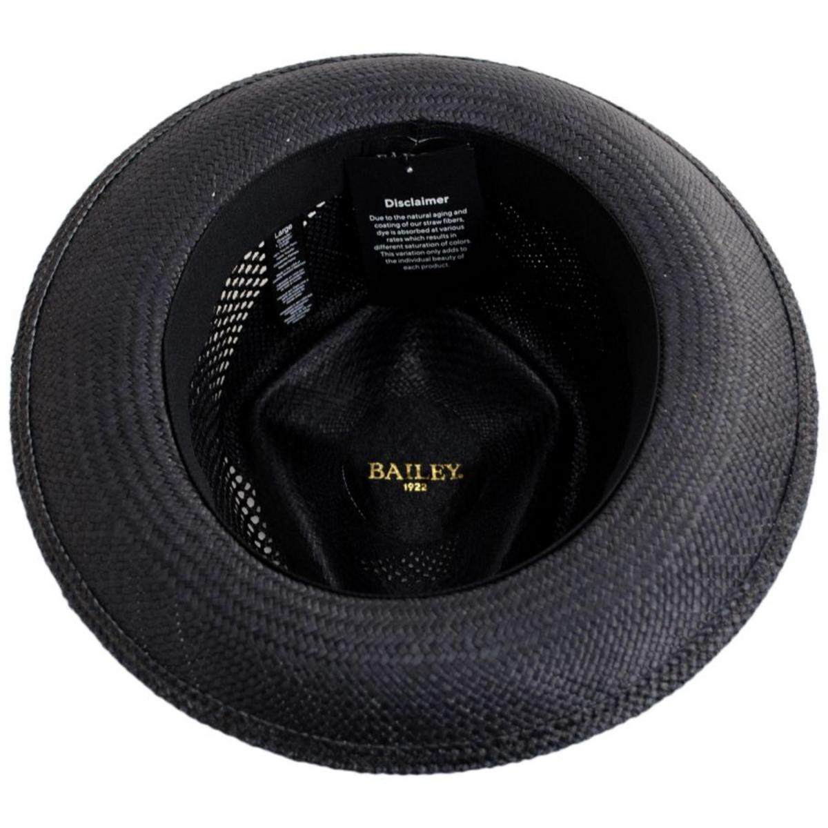 Bailey 1922 | Hurtle Panama Straw Fedora Hat | 127737 | under | BLACK