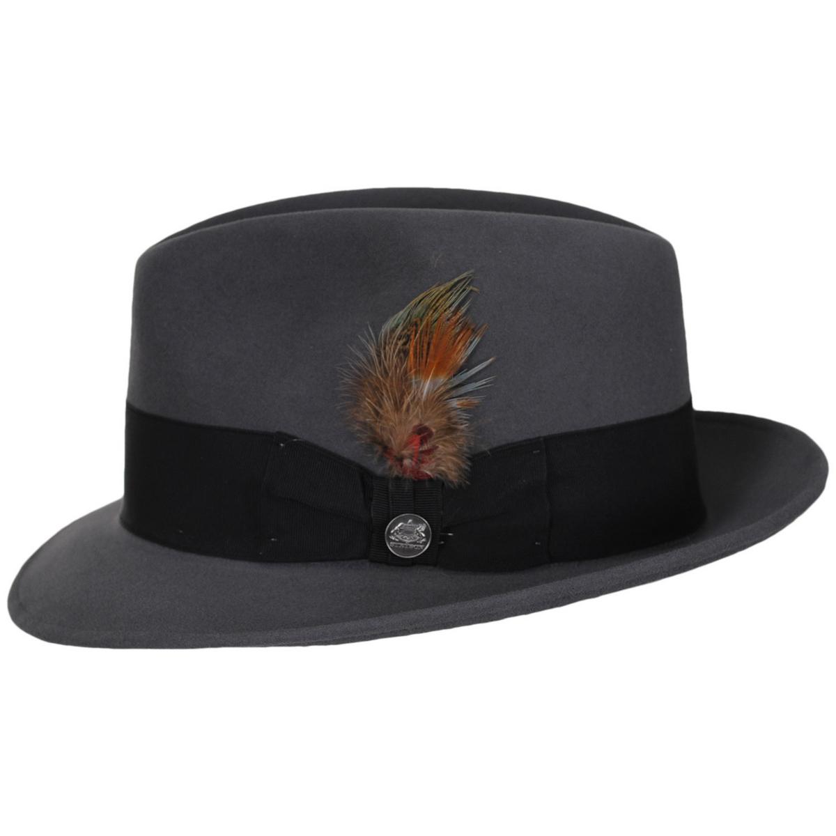 Stetson | Saxon Fur Felt Fedora Hat | 130609 | profile | CARIBOU