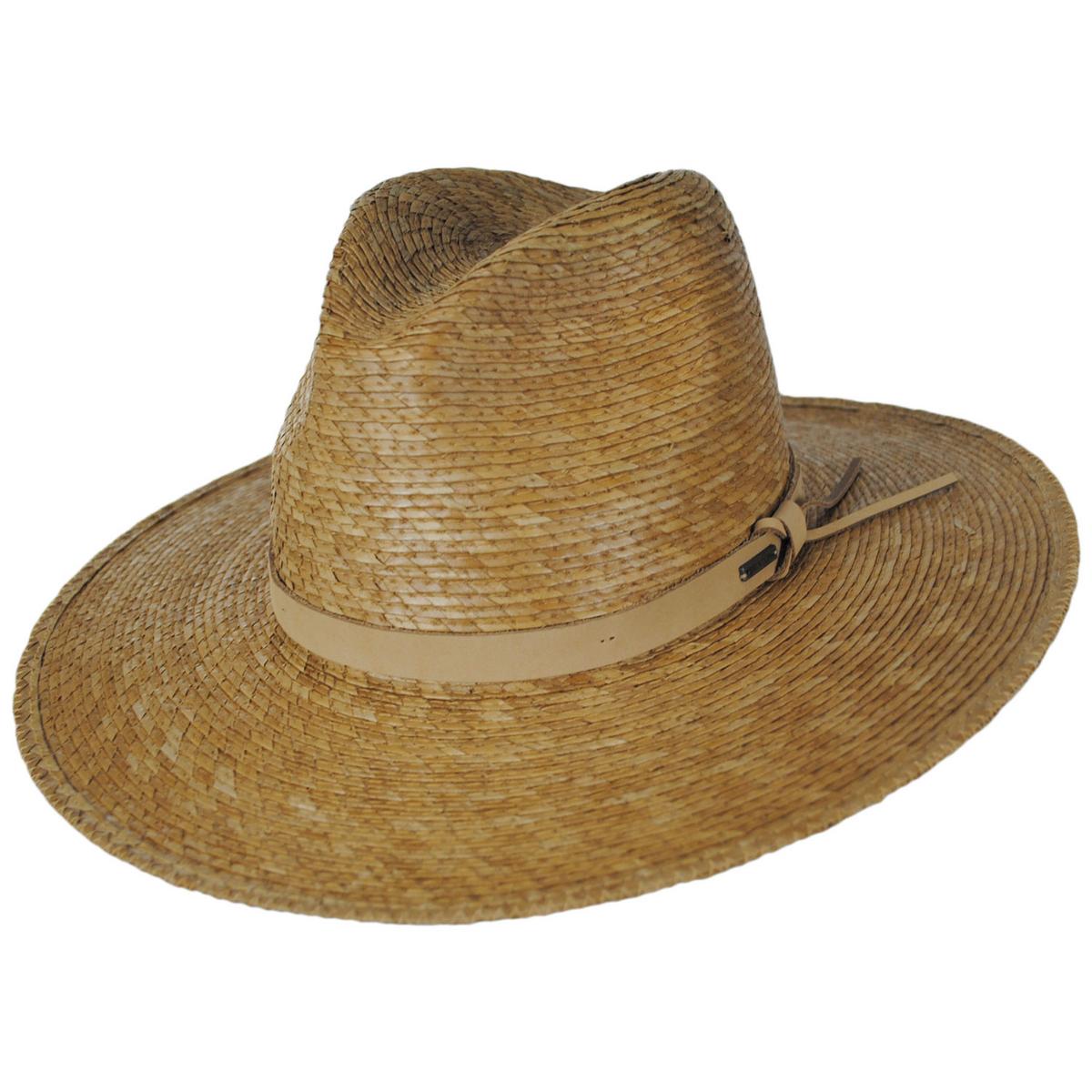 BRIXTON HATS | Field Proper Palm Straw Fedora Hat - Tan/Tan | 128337SS24 | lead | TAN/TAN