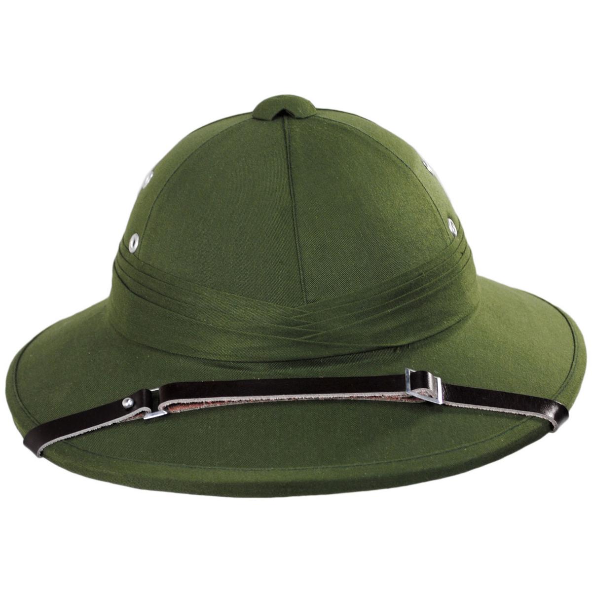 Village Hat Shop | Wholesale French Pith Helmet B2B Pre-Pack | B2B155800 | front | OLIVE GREEN