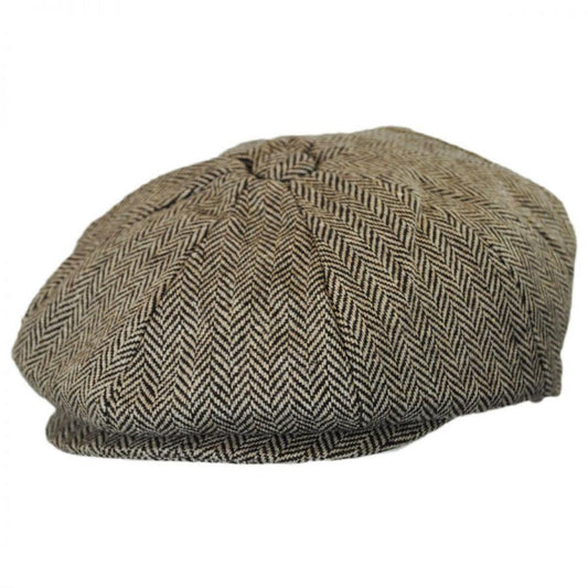 Jaxon Hats | Baby Herringbone Wool Blend Newsboy Cap | 512110 | lead | BROWN