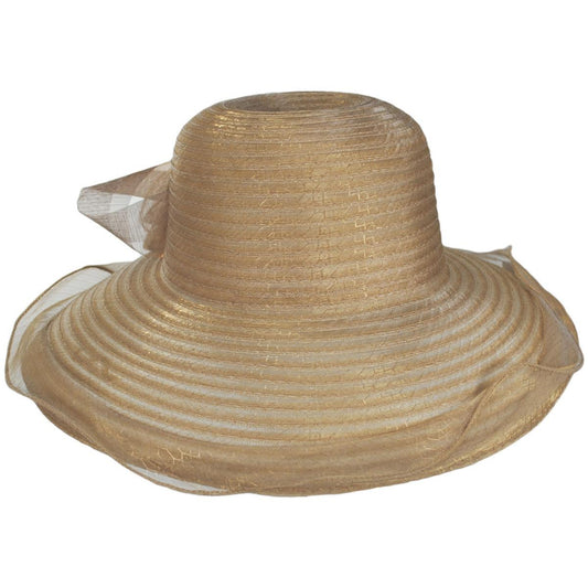 Jeanne Simmons | Iridescent Milan Organza Downbrim Hat | 120741 | lead | BRONZE