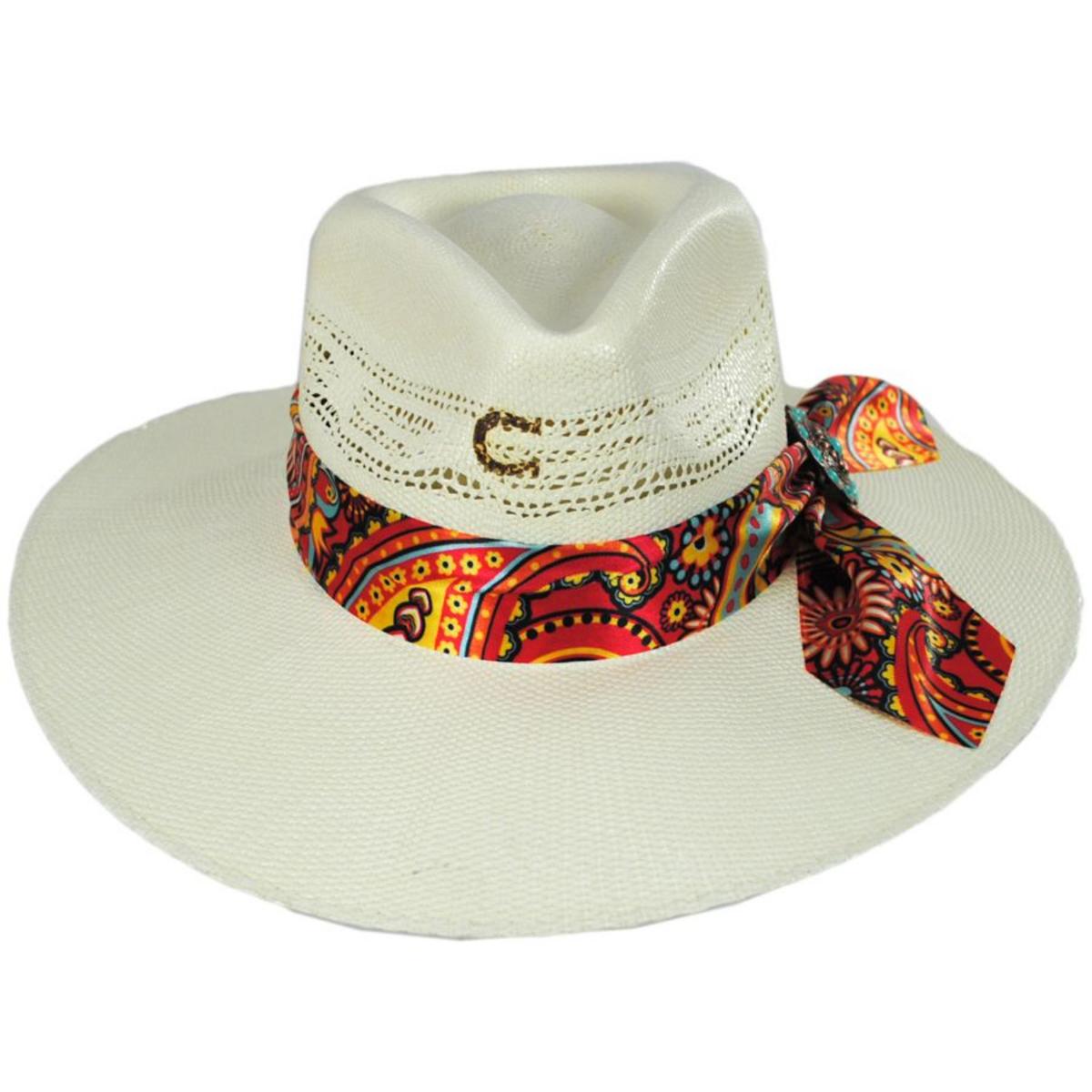 Charlie 1 Horse | Chisos Shantung Straw Fedora Hat | 101668 | front | NATURAL