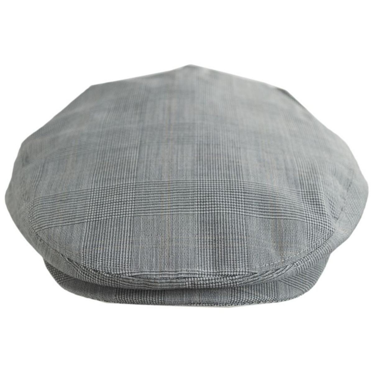 Baskerville Hat Company | Benedict Wool Glenplaid Ivy Cap | 167665 | front | SILVER