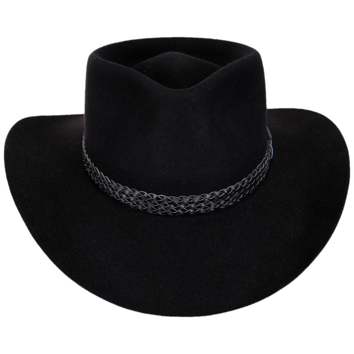 Akubra | Snowy River Fur Felt Australian Western Hat | 131700 | front | BLACK