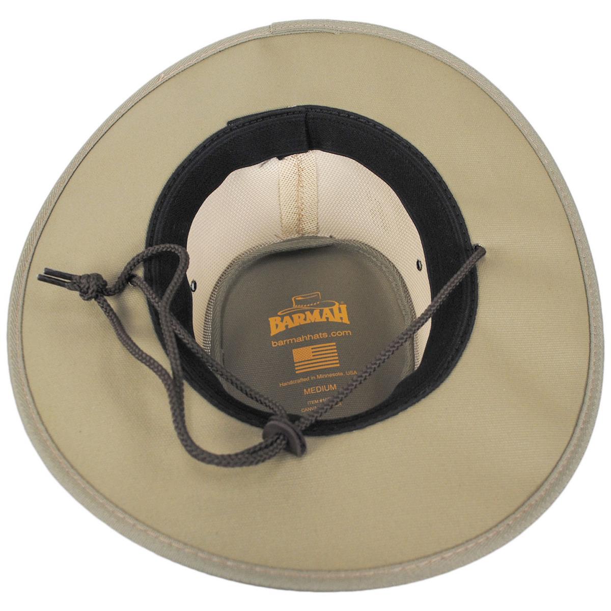 Barmah | Cotton Canvas Mesh Drover Hat | 400900 | under | KHAKI