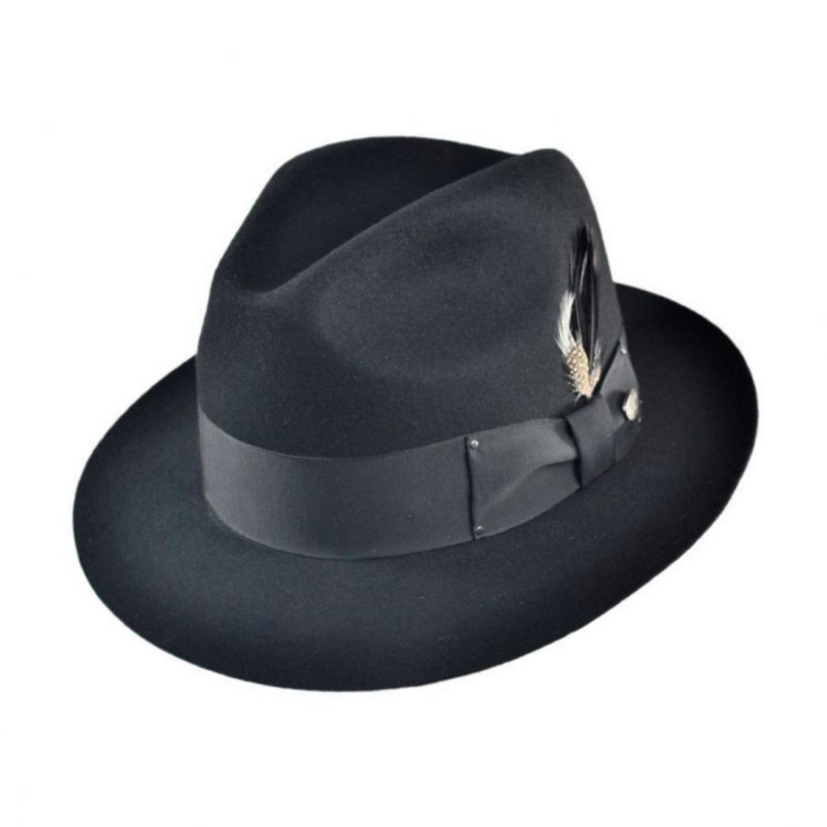 Bailey 1922 | Heritage Gangster Wool Felt Fedora Hat | 130007 | lead | BLACK
