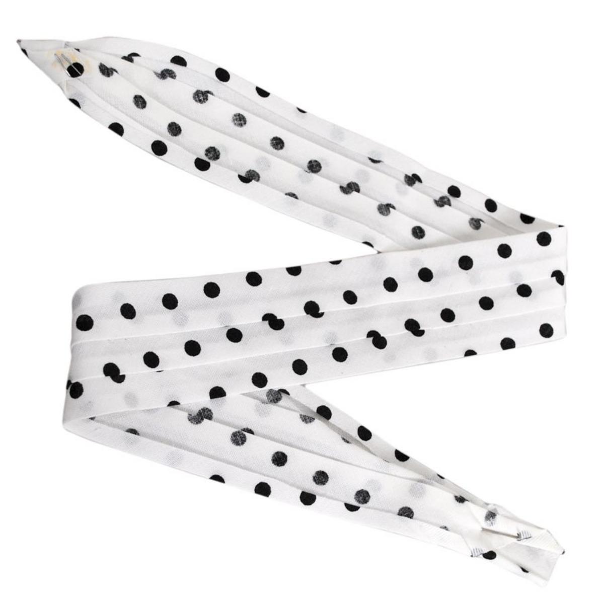 Capas Headwear | Polka Dot 3-Pleat Puggaree Hat Band | 602014 | lead | WHITE/BLACK