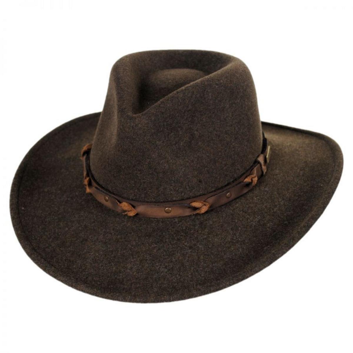Bailey Western | Palisade Crushable Wool LiteFelt Western Hat | 130143 | lead | OLIVE MIX