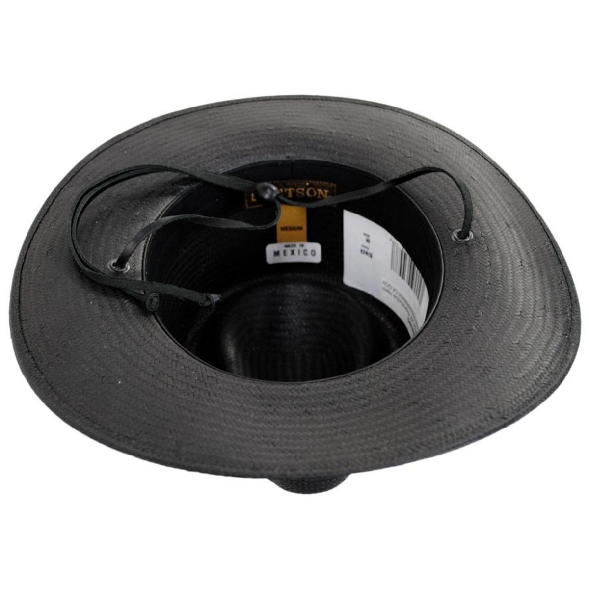 Stetson | Belgrade Shantung Straw Outback Hat | 127032 | under | BLACK