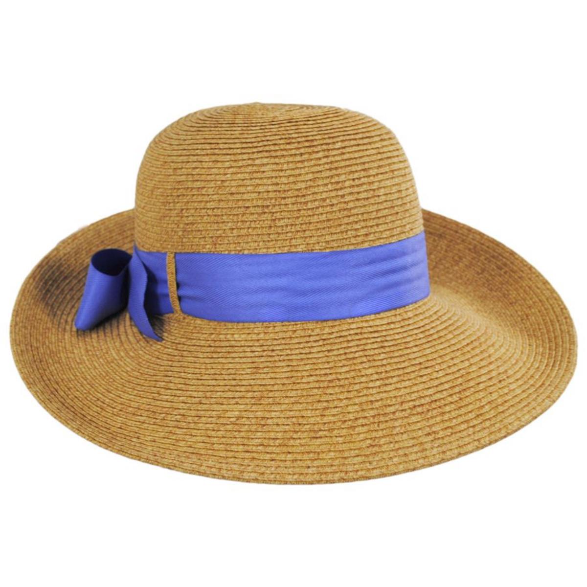 Toucan Collection | Packable Toyo Straw Sun Hat - Made to Order | 104802 | lead | NATURAL/BLUE