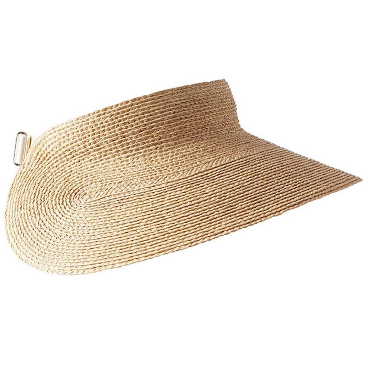 Helen Kaminski | Marisol Raffia Straw Braid Visor | 197201 | front | NATURAL