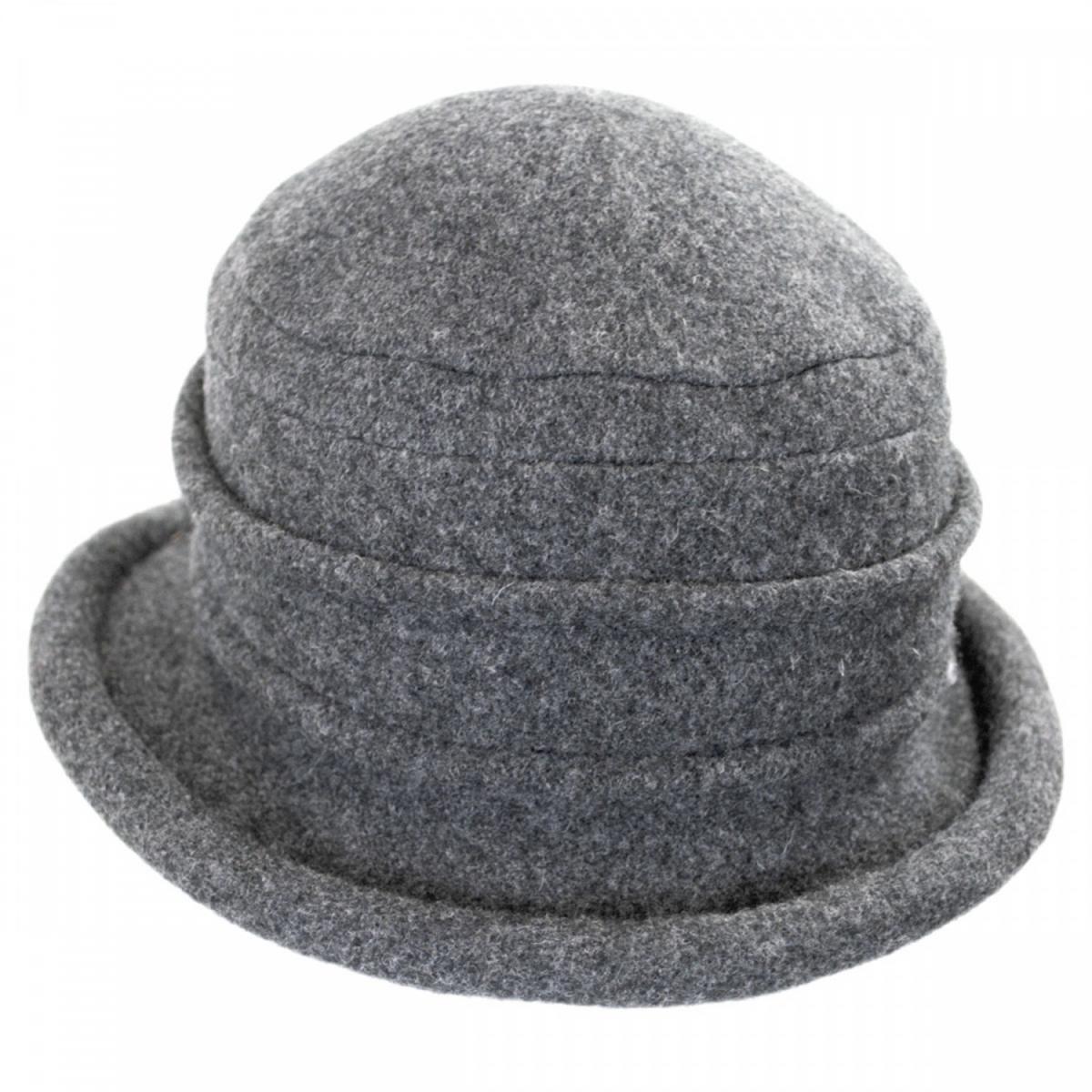 Scala | Packable Wool Cloche Hat | 106342 | lead | GREY