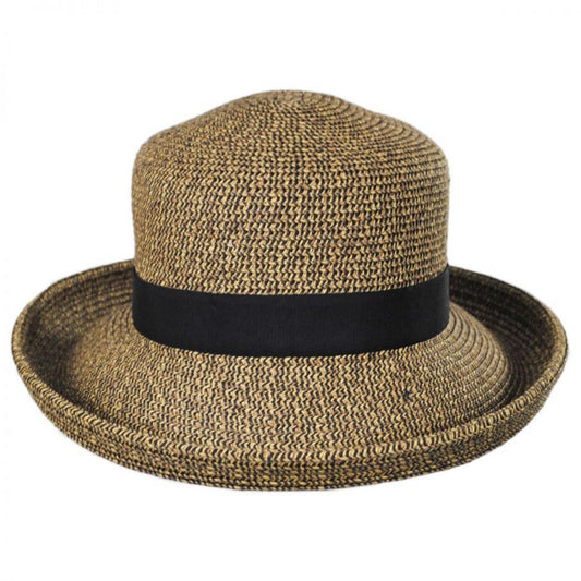Scala | Vallea Toyo Straw Blend Sun Hat | 101552 | front | COFFEE