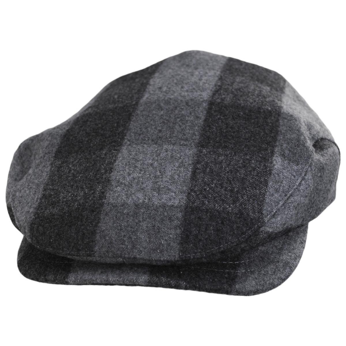 Baskerville Hat Company | Wholesale Danbury Wool Check Square Bill Ivy Cap B2B Pre-Pack | B2B167664 | lead | GREY
